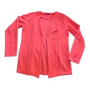 HEIMISH Coral Textured Open Front Blazer Size L Lightweight Spring NWOT